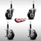 Service Caster 3.5'' SS Black Poly Wheel Swivel 3/4'' Expanding Stem Caster Set 2 Brakes, 4PK SCC-SSEX20S3514-PPUB-BLK-2-TLB-2-34 - alternate 5
